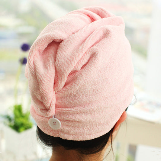 Style Solid Color Water-Absorbing Hair Drying Cap Thickened Hair Towel Dry Bath Hat